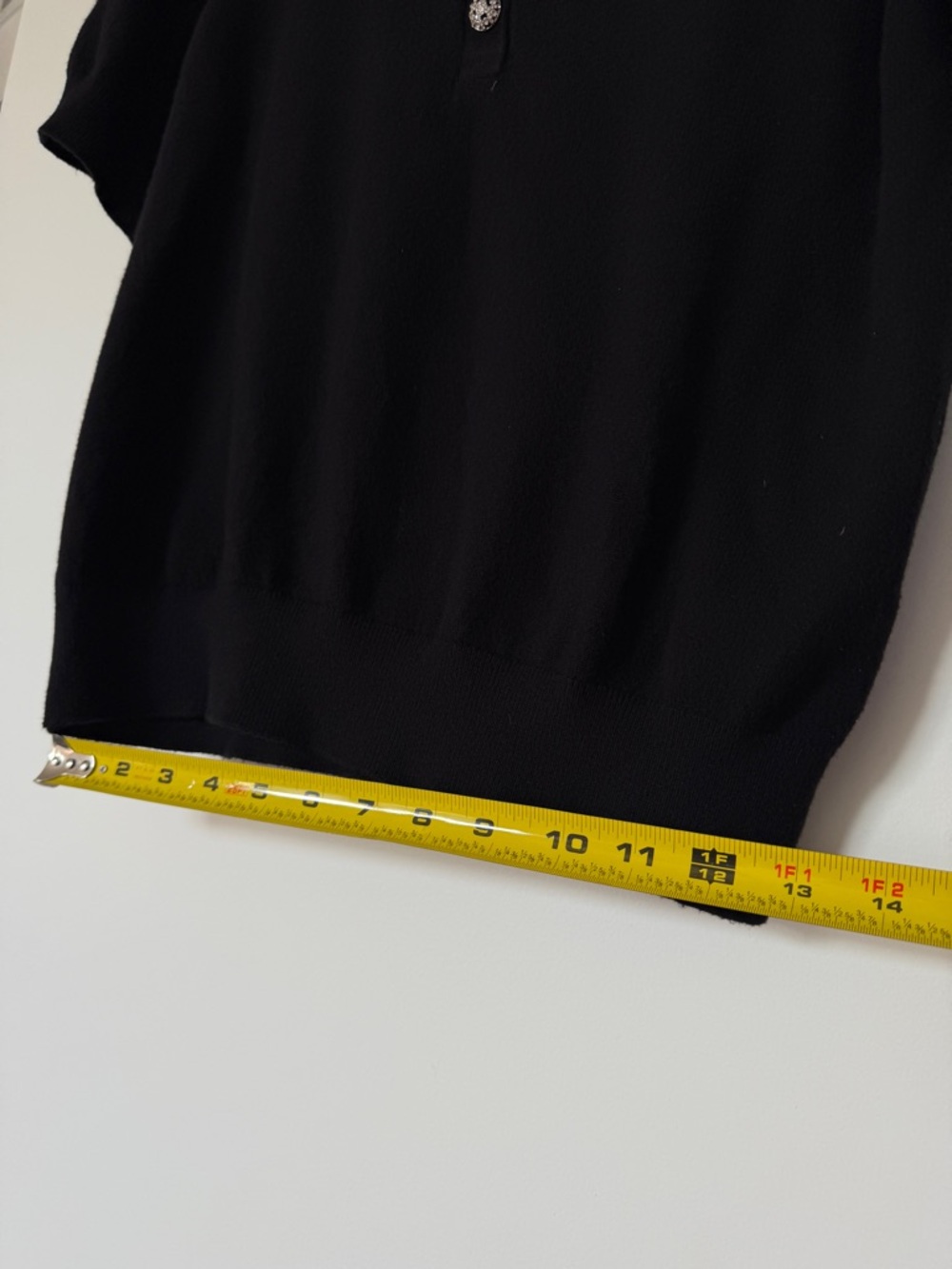Karl Lagerfeld Black Short-Sleeve Polo with Studded Collar NWT - Picture 9 of 9